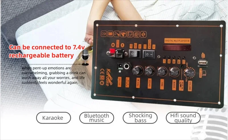 7.4V-805 Bluetooth Amplifier Board 25W+25W Bluetooth 5.0 Dual Channel Support AU