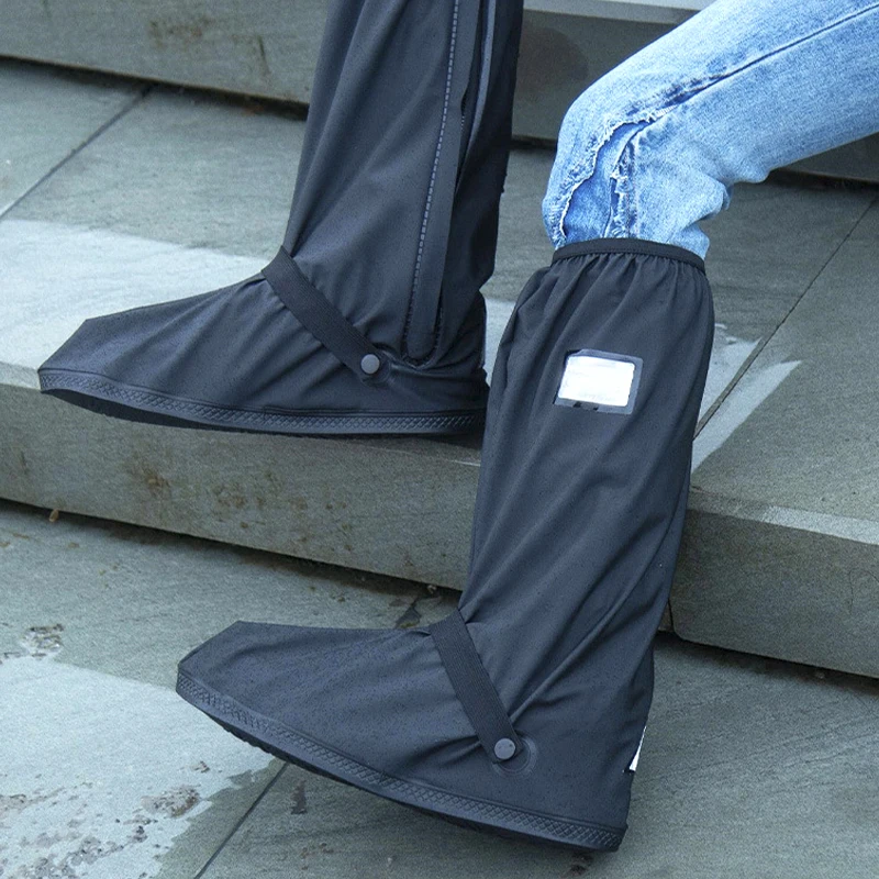 Waterproof Rain Boot Shoe Cover Outdoor High Tube Shoe Covers Shoes Dust Covers for Motorcycle Bike Rain Cover Adult Unisex 3