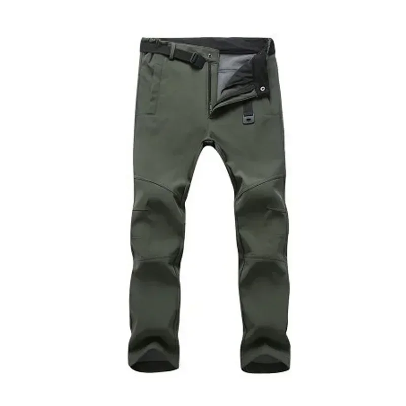 Men Fleece Pants Soft Shell Pants Warm Winter Men Travel Waterproof Outdoor Camping Hiking Fleece Windproof Skiing