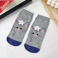 Women's Cartoon Animal Pattern Socks - 5 Pairs Cute & Fashionable Kawaii Pack - One Size (5 Pairs A)