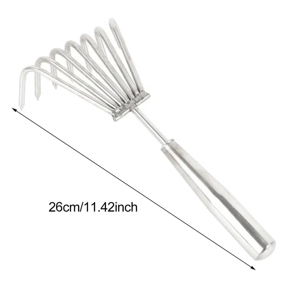 26cm Soil Loose Rake Manual Hand Weeder Tool With Handle Comfortable Grip Rustproof Multipurpose Weeding Artifact Uprooting Tool