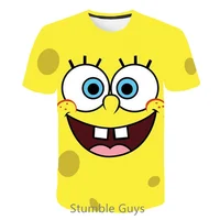 2024 SpongeBob T-shirt Kids Sweatshirt Kids Short Sleeve Boys Girls Clothing Summer Short Sleeve Ages 3-12 1