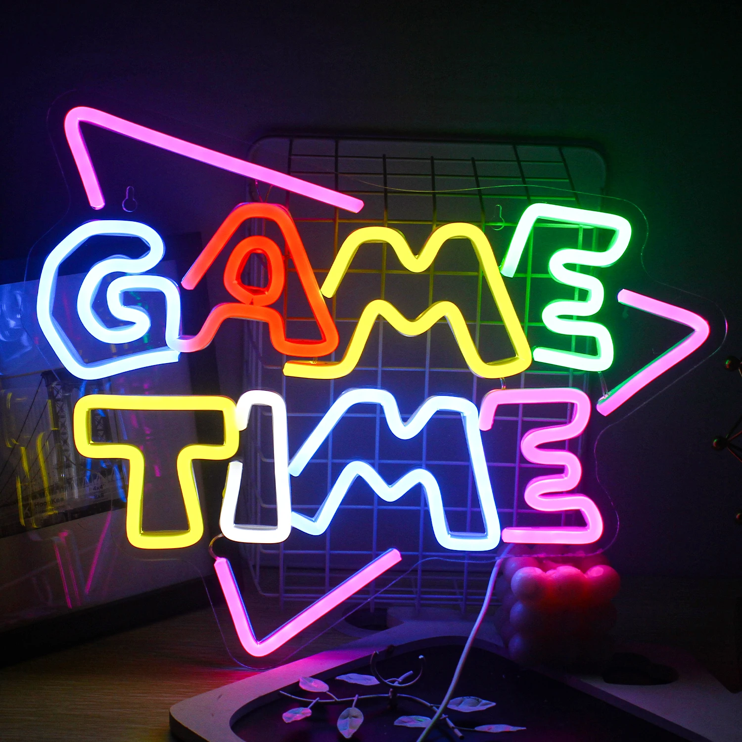 Game Time Neon Sign LED Light for Club Party Men Games Recreation Room Wall Hanging Decoration Neon Night Lamp USB Power