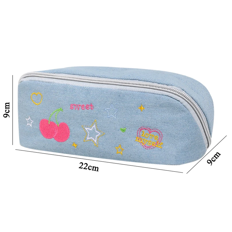Denim Blue Pencil Case Estuches Escolares Stationery Pencil Cases