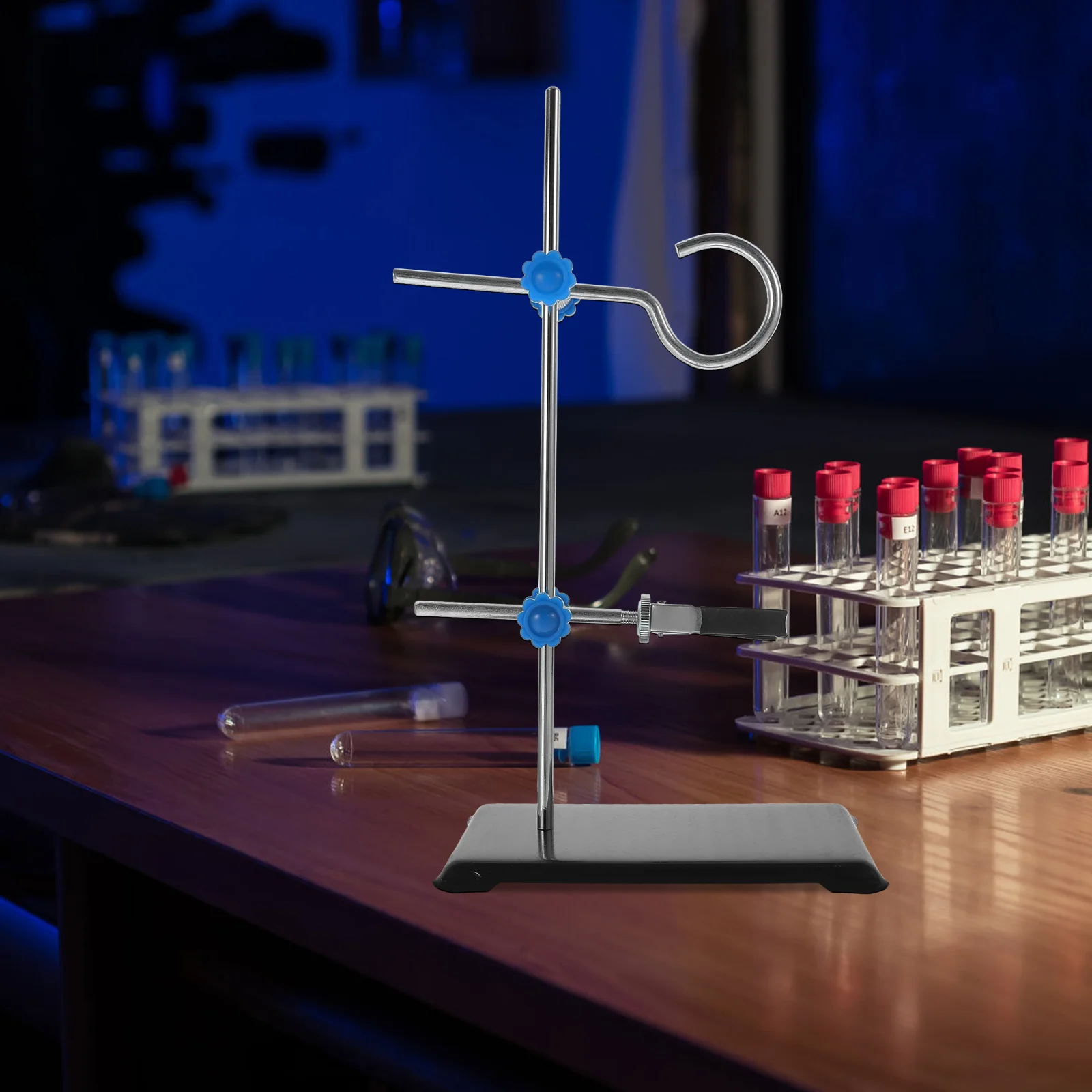 Distillation Rack Iron Stand with Burette Clamp and Flask Ring Clamps Flask Essential Oil Holder Support Platform Laboratory