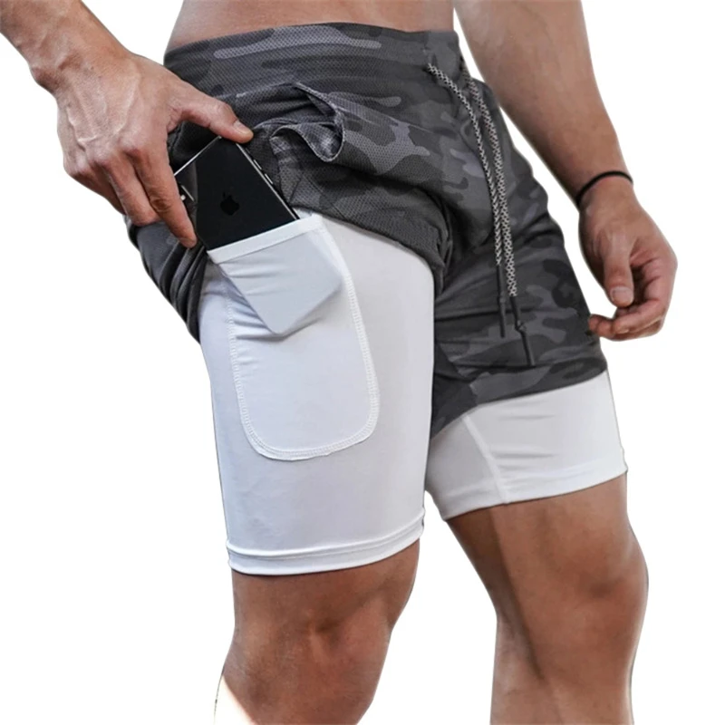 pantalon corto deporte hombre para gym crossfit running pantalones cortos  deportivos para hombre con forro interior y bolsillo - AliExpress
