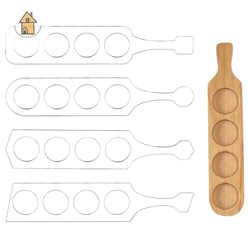 Clear Acrylic Router Beer Template Four Styles Whisky Glass Flight Paddle Board Beer Flight Template Woodworking Router