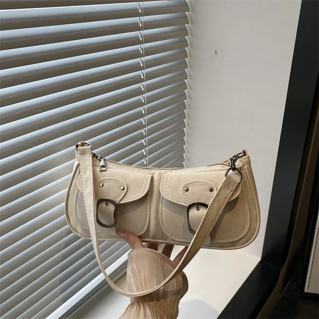 Vintage Leopard Suede Shoulder Bags for Women Casual Portable Ladies Underarm Bag Double-pocket Design Girls Phone Handbag Purse