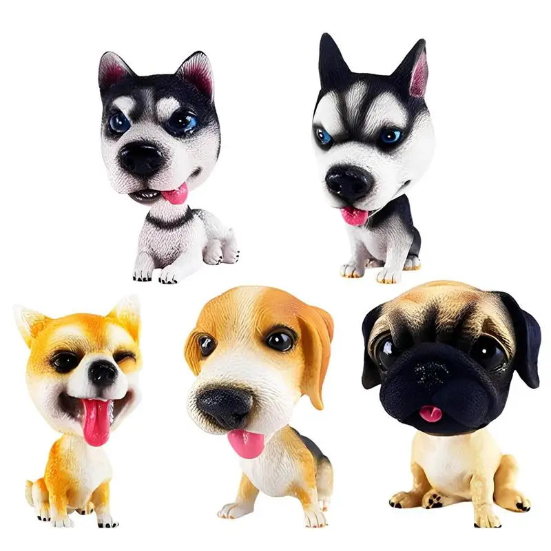 

Car Dog Bobble Head Ornaments Universal Dashboard Dog Figurine Decoration Shaking Head Figure Car Interior Decoration Ornaments