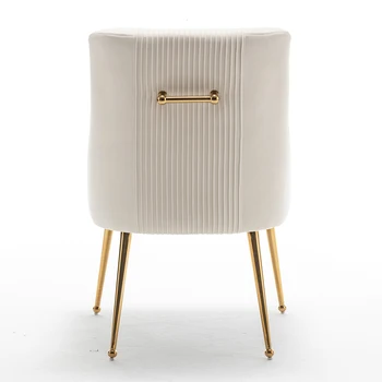 SEYNAR Modern Velvet Dining Chairs Set of 6, Upholstered Barrel Pleated Side Accent Chair for Bedroom,Living Room 2