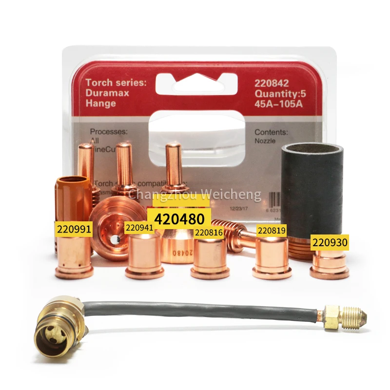 Powermax105 Torch Consumable Electrode 220842 220777 Nozzle 220930 220941 220816 220819 220990 Shield 220817 220993 220818 10PCS electrode nozzle