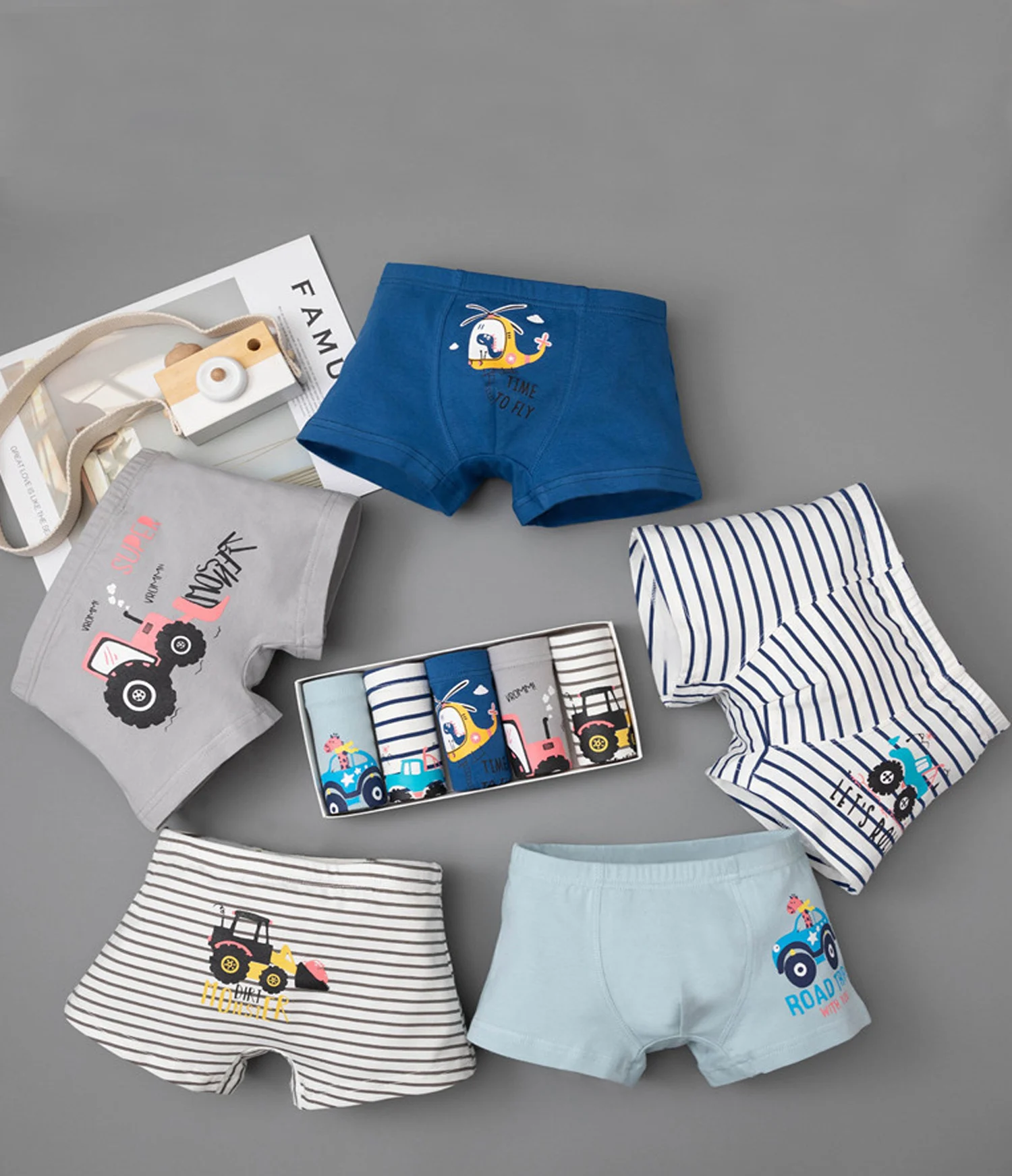 Children's underwear cotton boxer shorts for boys and teenagers boxer shorts 5-pack