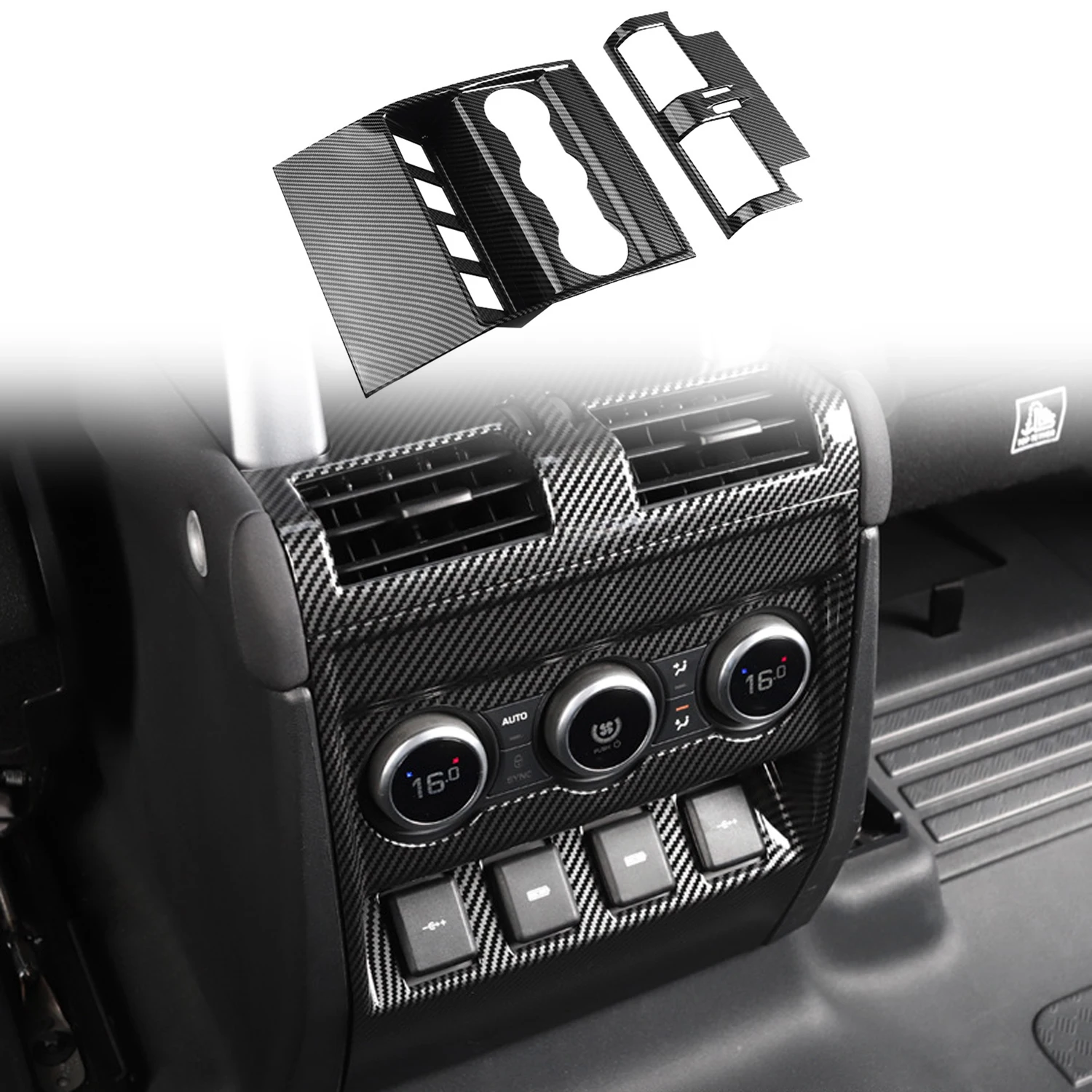 

for Land Rover Defender 2020-2023 Car Interior Rear Armrest Air Outlet Vent Cover Trim ABS Plastic Accessories 2pcs