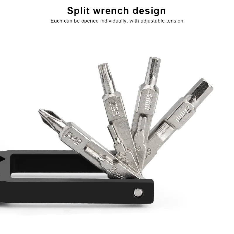 Foldable Multifunction Bike Repair Tool Kit with Chain Cutter and Screwdriver
