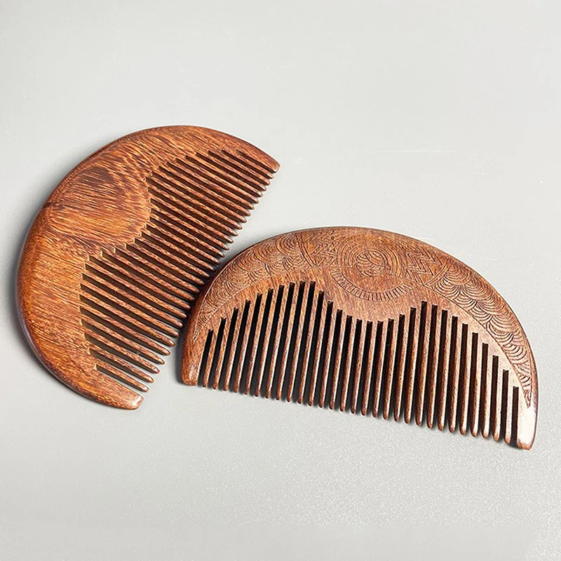 Pocket Wooden Comb Natural Black Gold Sandalwood Super Wide Tooth Wood Combs No Static Lice Beard Comb Hair Styling 2