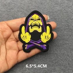Flame Skull Embroidered Punk Patch (30)