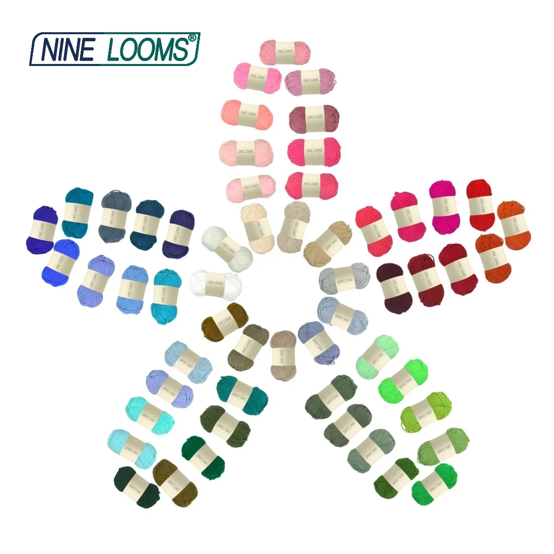 NINE LOOMS Acrylic Crochet Yarn 50g Soft 5-Strand Thread Doll Fabric Baby Blanket Sweater Scarf Hand Knitting Needlework Craft 2