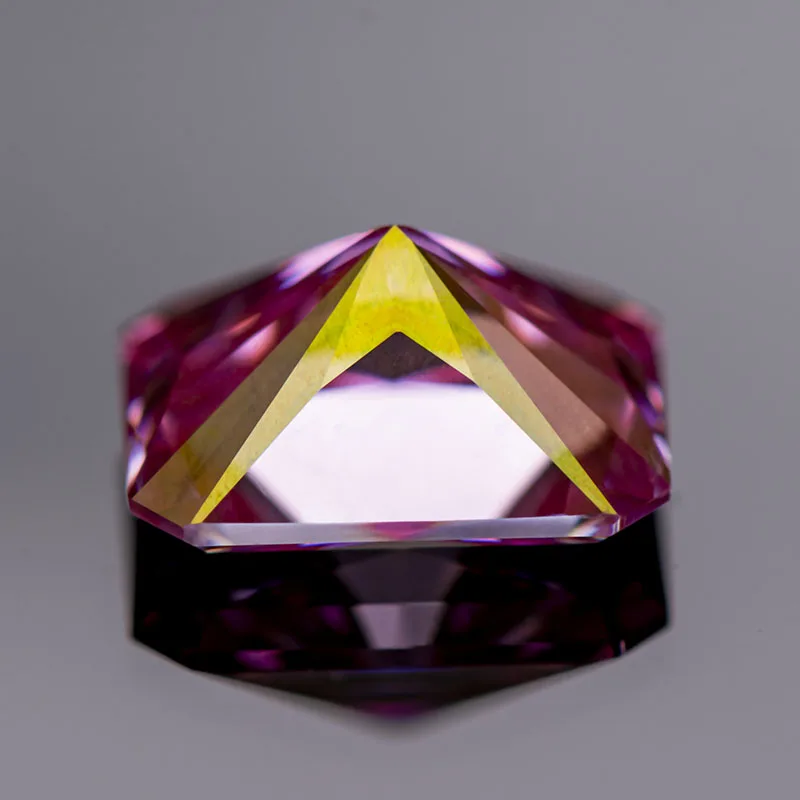 Moissanite Gemstone Sakura Pink Color Radiant Cut Lab Grown Diamond for Charms Woman DIY Jewelry Making with GRA Certificate