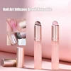 Jelly Pink Nail Art Silicone Brush Reusable Mirror Powder Pigment Applying Manicure Tool Soft Q-elastic Smudge Nail Brush Stick 2