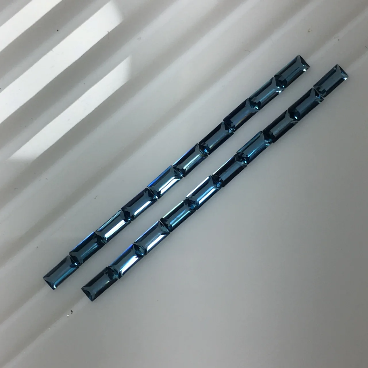 Natural London Blue Topaz Rectangle Cut 2x4mm Small Size Gemstones Jewelry DIY Making Stone
