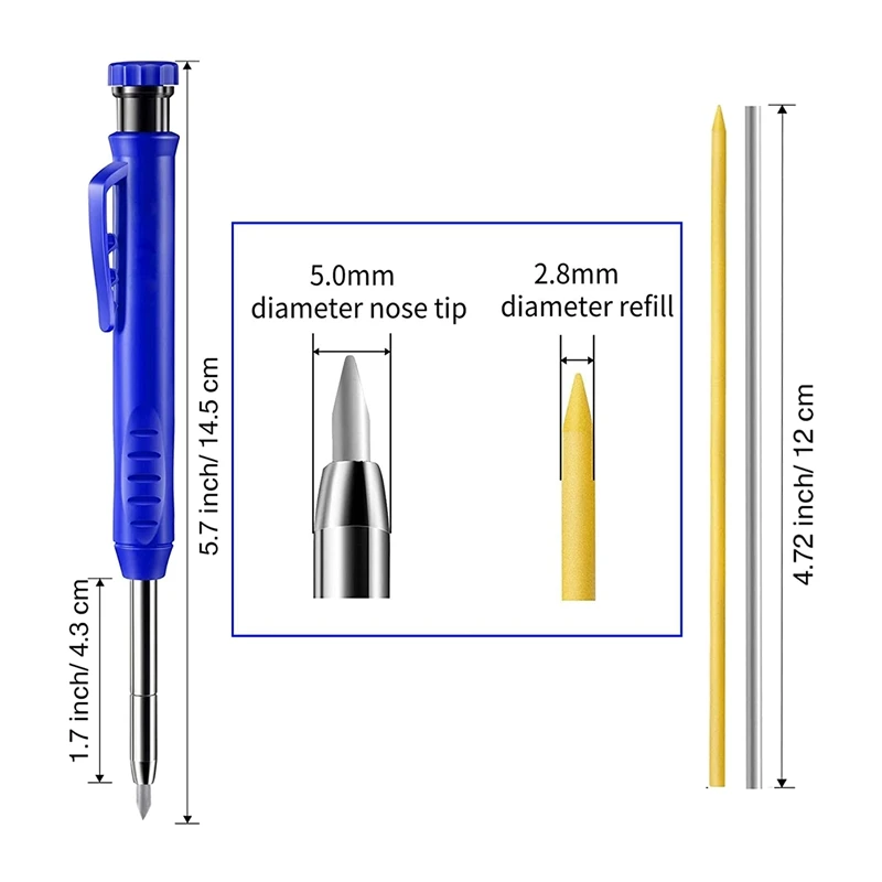 Welders Pencil with 12PCS Silver Streak Refills, Metal Marker Mechanical  Welding Pencil Pipefitters, Fabrication, Red - AliExpress