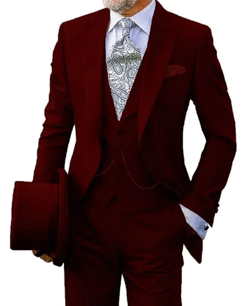 Blue Men Suit For Wedding 2023 New Custom Made Slim Fit Single Breasted Bridegroom Men Suits Causal Prom Groom Tuxedos 3 Pieces