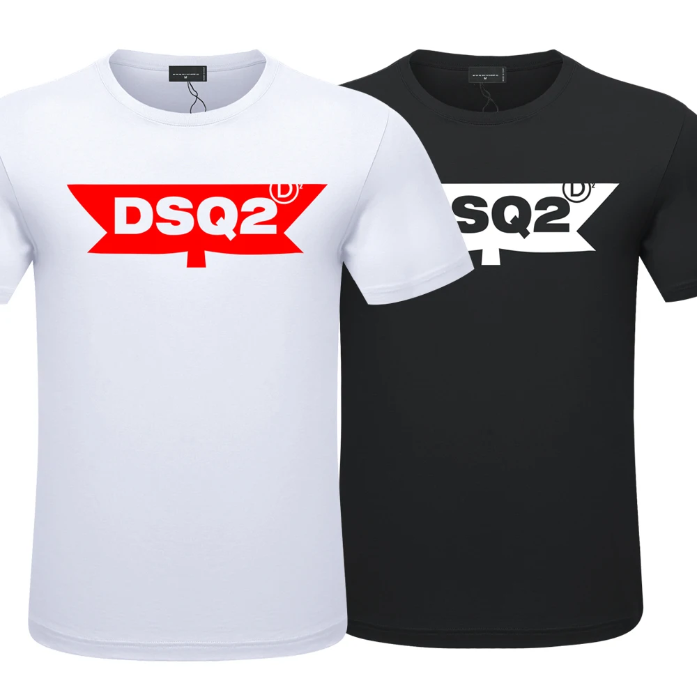 

DSQ2 Brand Mens Women T-shirt ICON letter Print Short Sleeve Couple O-Neck T-shirt Cotton Sports T-shirt Hip Hop Tees Streetwear