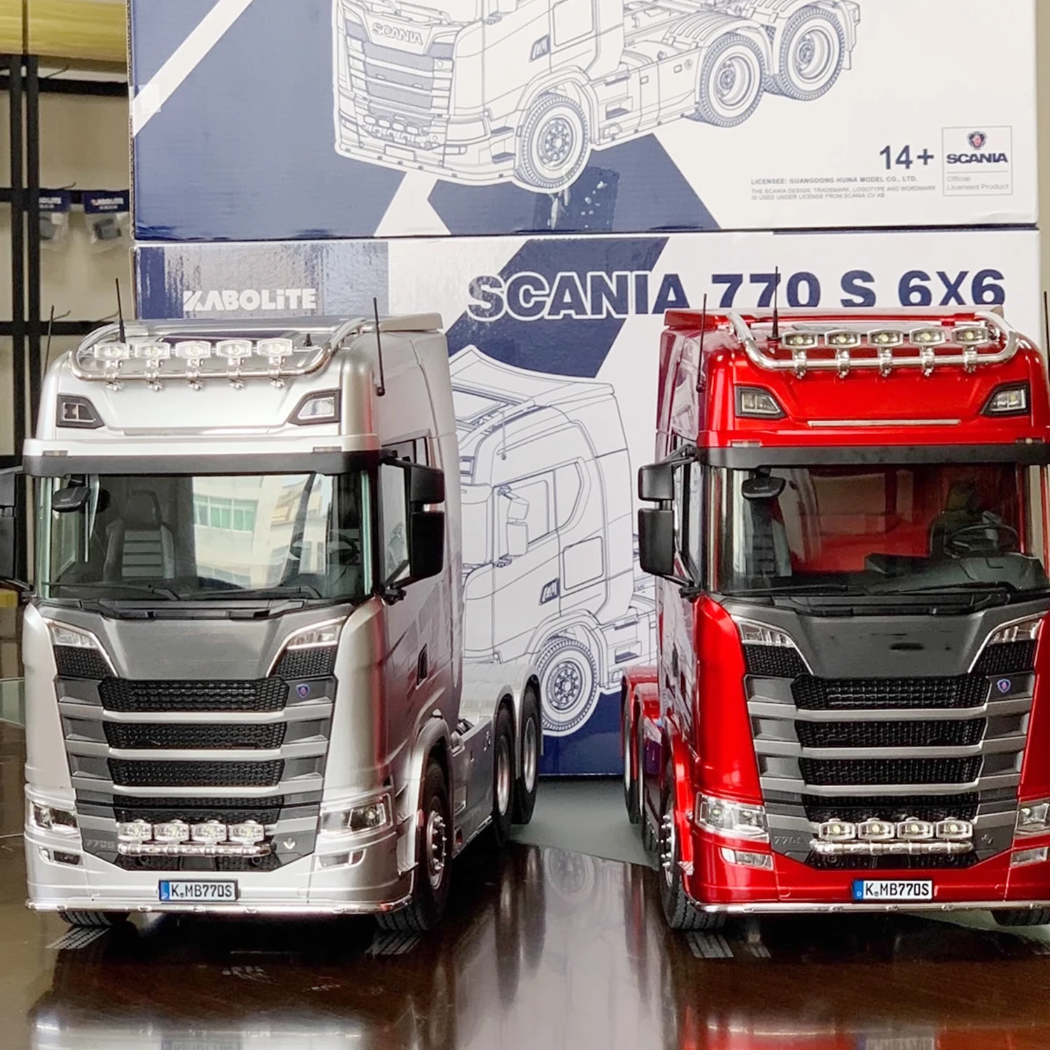 KABOLITE 770S RC Tractor 1/14 6x6 RC Trailer Radio Remote Control with 2-speed Gearbox Differential Lock Car Model Toy Gift 1