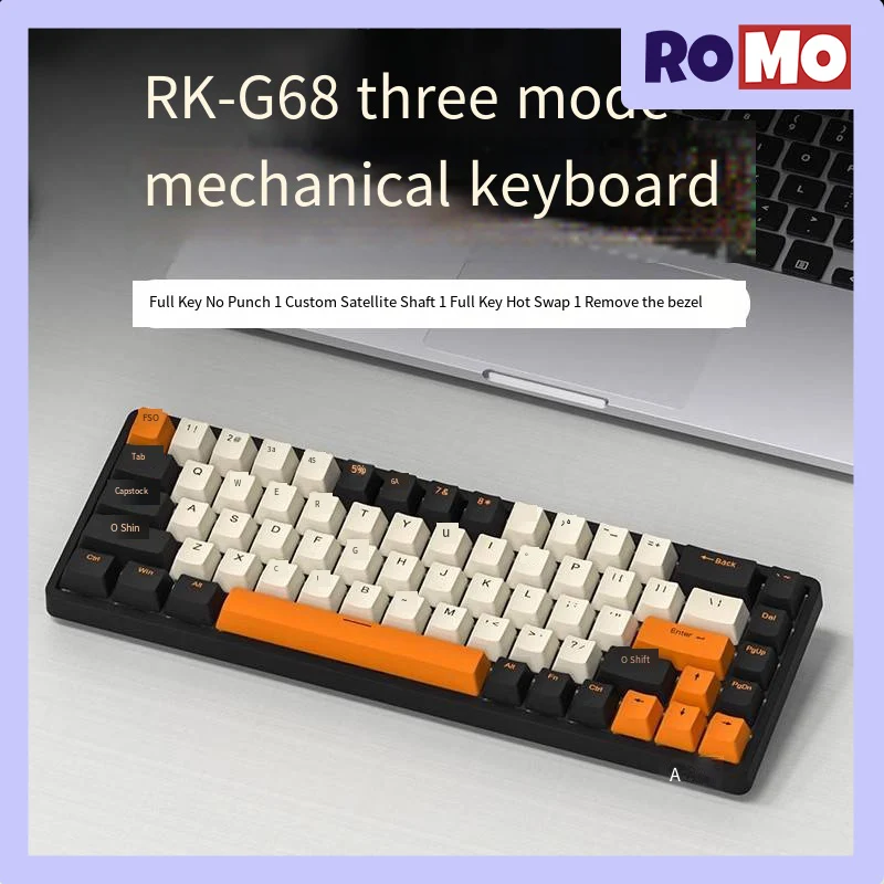 

Rk G68 Three Mode Wireless Bluetooth Mechanical Keyboard 68keys Gasket Hot Swap Gaming Keyboard RGB PBT N-Key Rollover Keyboard