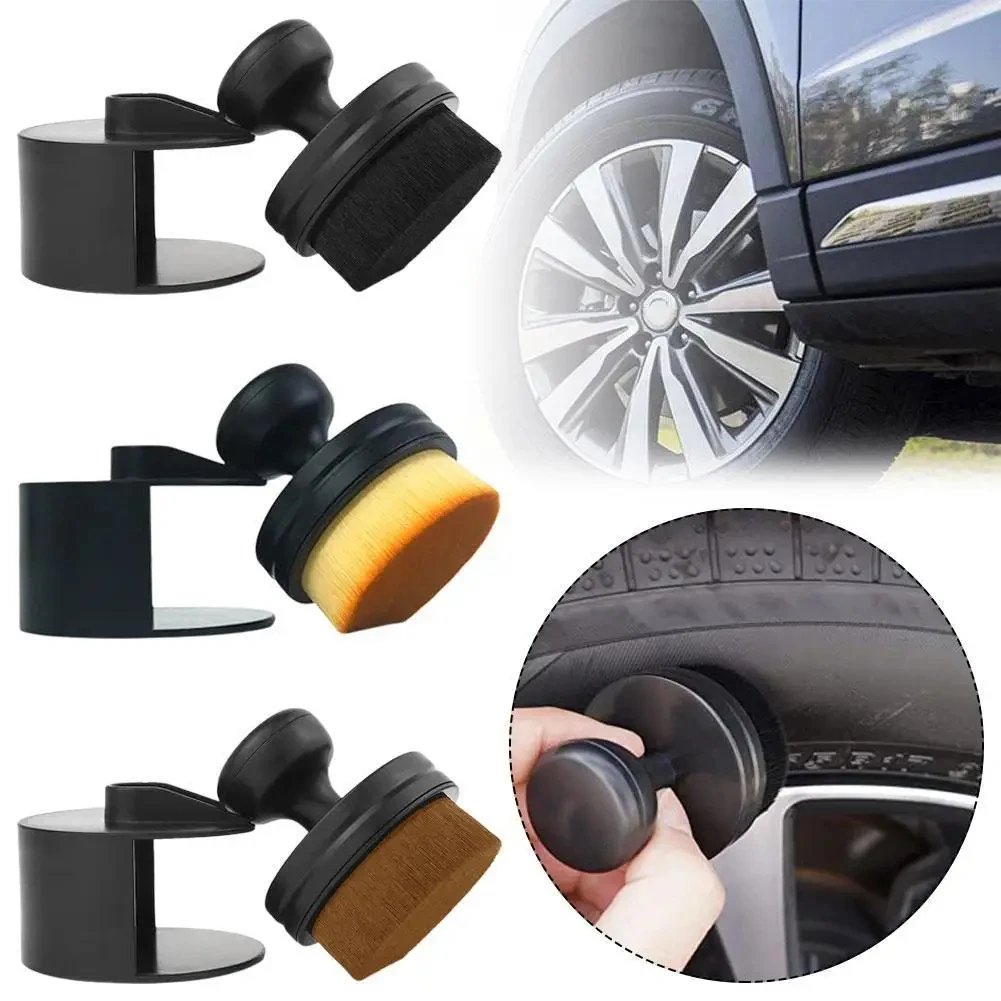 Car Tire Brush Dust Removal Artifact Brush Seal Design with Cover High Density Portable Car Brush Car Cleaning Tools Accessories