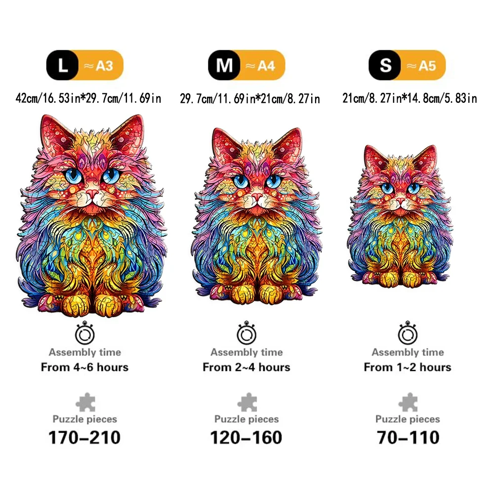 Persian Cat - Wooden Puzzles for Advanced Players - Creative Various Special Shapes, Creative Gifts puzzle en bois 5
