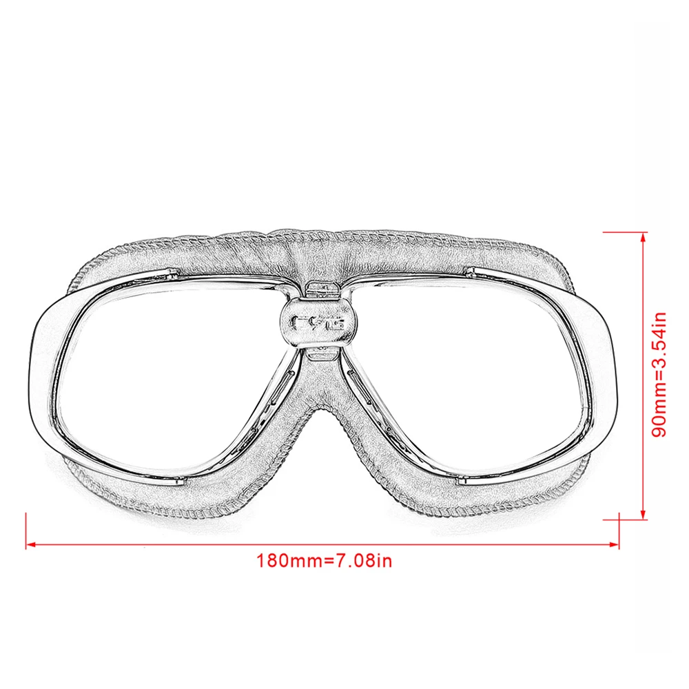 WWII Retro Motorradbrille Motocross Helm Brille Steampunk Cruiser Off-Road Brillen Googles Skating Brille – Detail 2