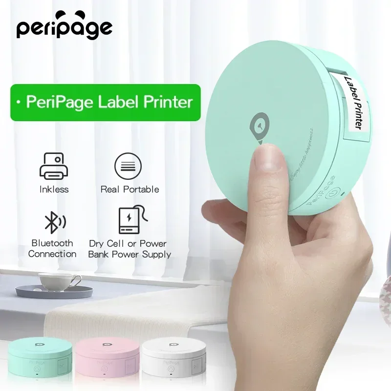 GlowMart PeriPage L1 Portable Wireless Bluetooth Thermal Label Printer Label BT Printer Adhesive Machine