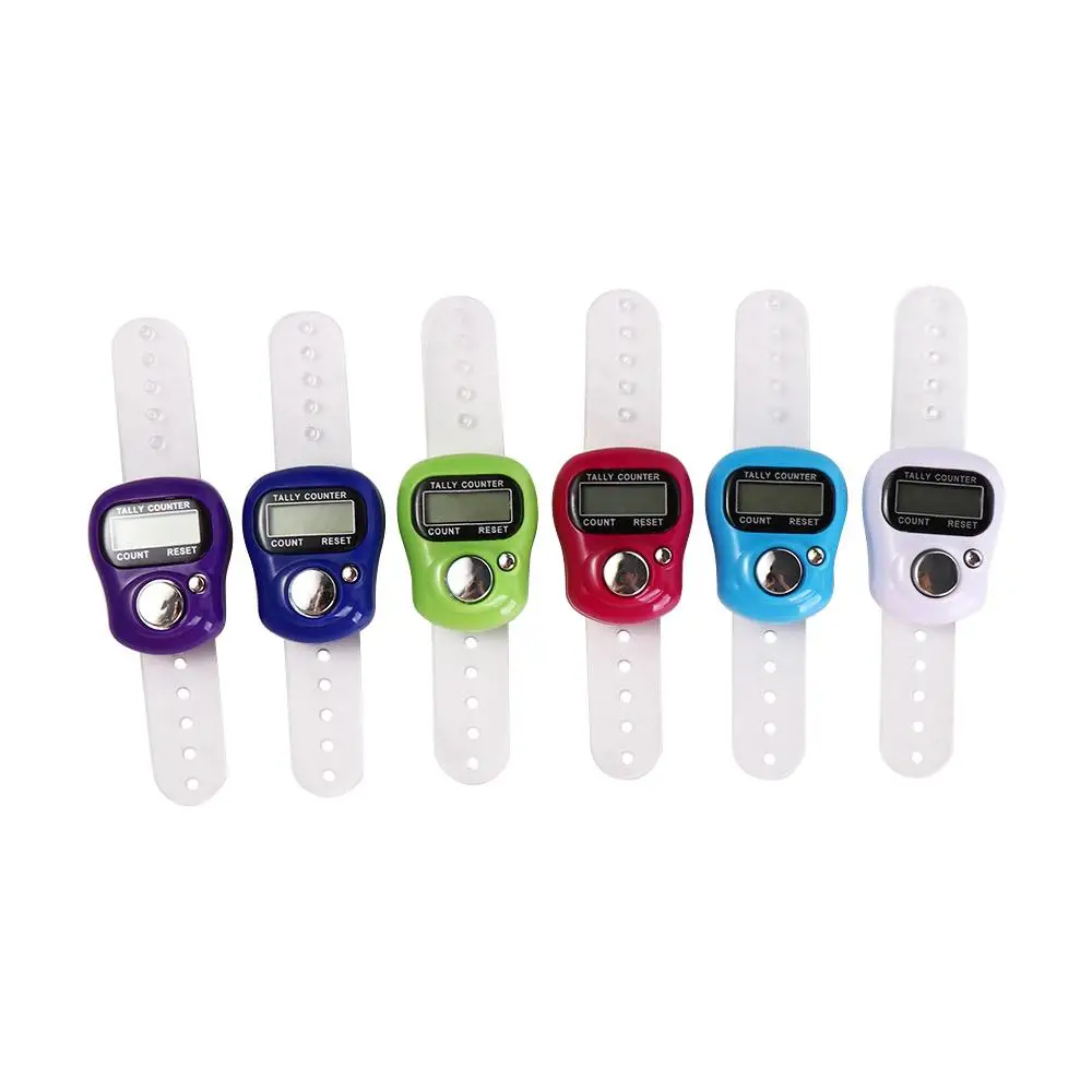 Row Button Mini Finger Ring Tally Counter Digital Electronic Stroke Counters Hand Held Knitting Row Counter Stitch Marker hand tally counter electronic counter