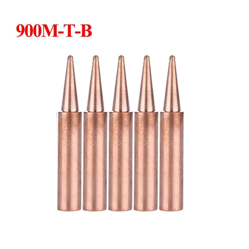 

5Pcs Pure Copper Soldering Iron Tips 900M-T B/I/IS/K/SK/1C/2C/3C/4C/0.8D/1.2D/1.6D/2.4D/3.2D Lead Free Welding Tips Head