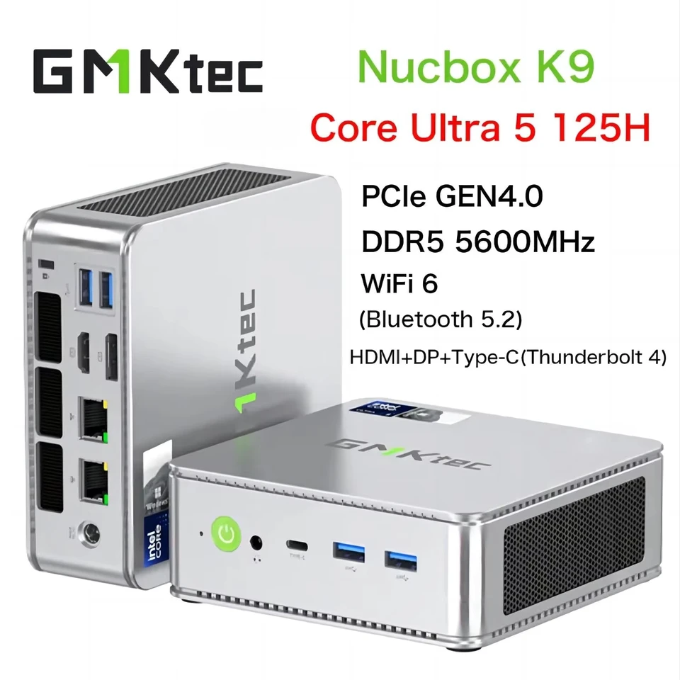 GMKtec K9 Core Ultra 5 125H Mini PC Windows 11 DDR5 5600Mhz 32G 1T