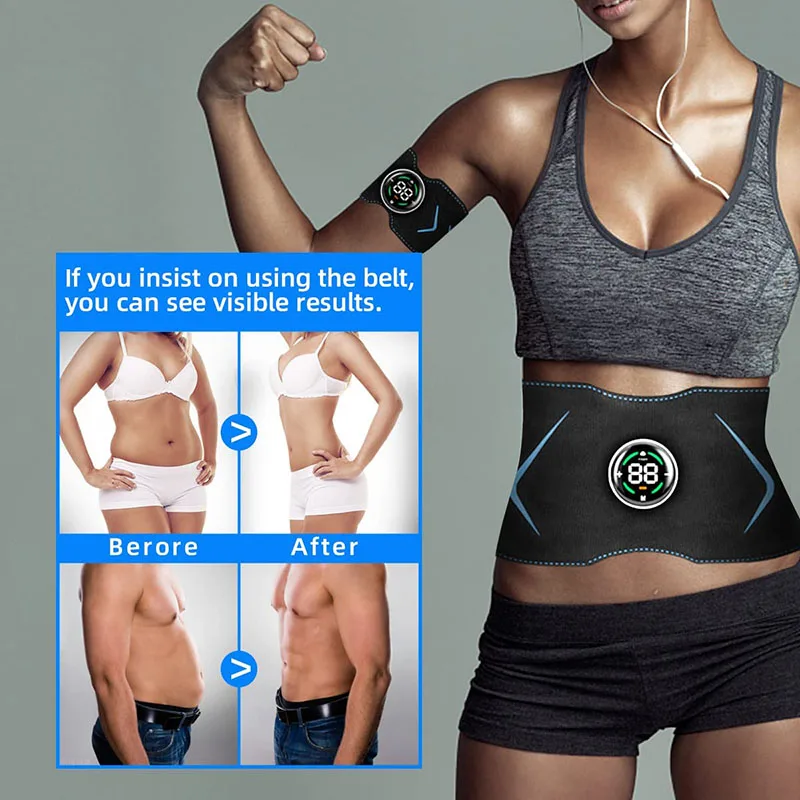 Abs Toning Belt EMS Electric Vibration Abdominal Muscle Trainer