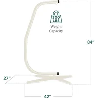 Metal Hanging Hammock C-Stand for Chair/Weather-Resistant Finish, Offset Base - Stand Only 2