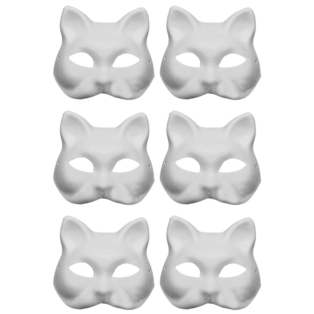 

Unfinished Cat Cosplay Masks Cartoon Paper Mask Adult Masquerade Party Favors