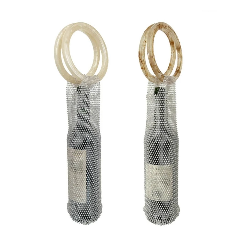 Elegante Confezione Portabottiglie da Vino in Pelle con Manico Arancione per 2 B