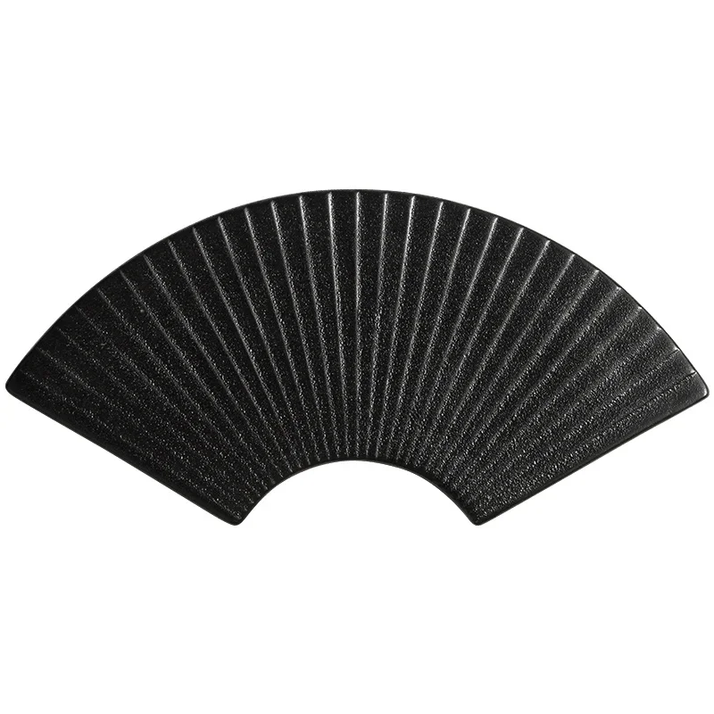 Ceramic Frosted Fan Japanese Sushi Dinner Set Plates Dishes Tableware Kitchen Bar Supplies