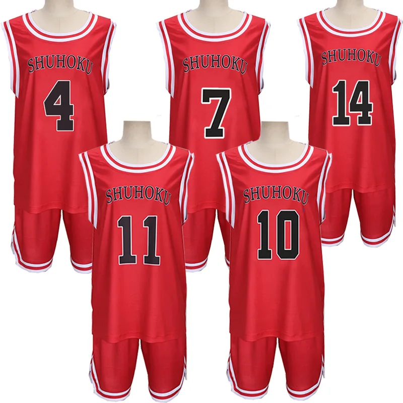 

Anime Slam Dunk Sakuragi Hanamichi Rukawa Kaede Akagi Takenori Basketball Tracksuit Cosplay Costume ManT-Shirt Shorts Set Jersey
