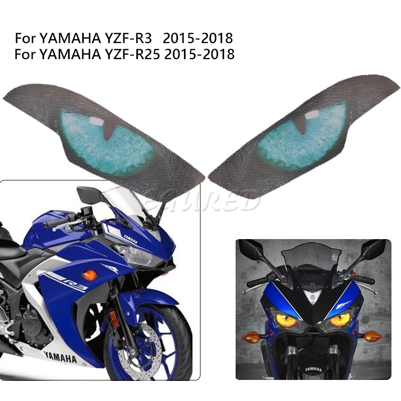 

Yzf r3 r25 ярлык для мотоциклетных фар декоративные аксессуары для защиты передних фар переводная картинка обтекатель для yamaha yzf-r3 yzf-r25