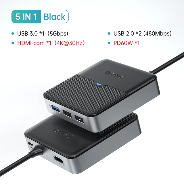  ORICO Type C Docking Station USB 3.0 HUB 4K60Hz HDMI-compatible RJ45 PD Adapter for Macbook iPad Air M1 PC Accessories Splitter 