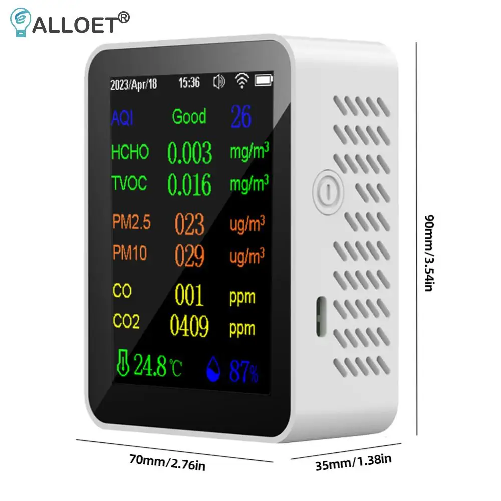  繫ǿ  , µ  跮 ÷ ũ,  PM2.5 PM10 CO CO2 TVOC HCHO AQI ׽, 12 in 1