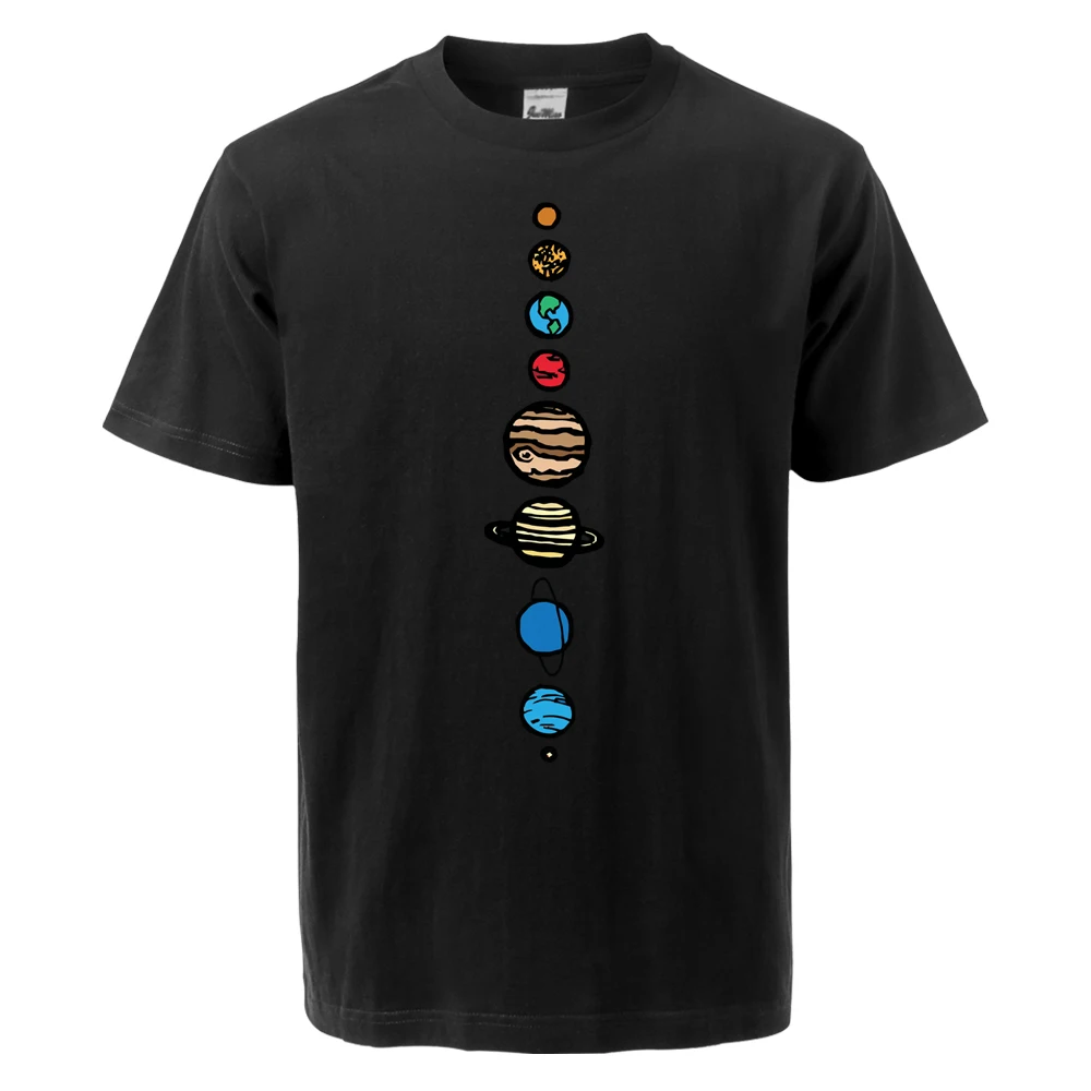 

Летние мужские модные футболки в стиле Харадзюку с планетами, 2024, хлопковые крутые топы, повседневные топы унисекс с коротким рукавом, модные футболки