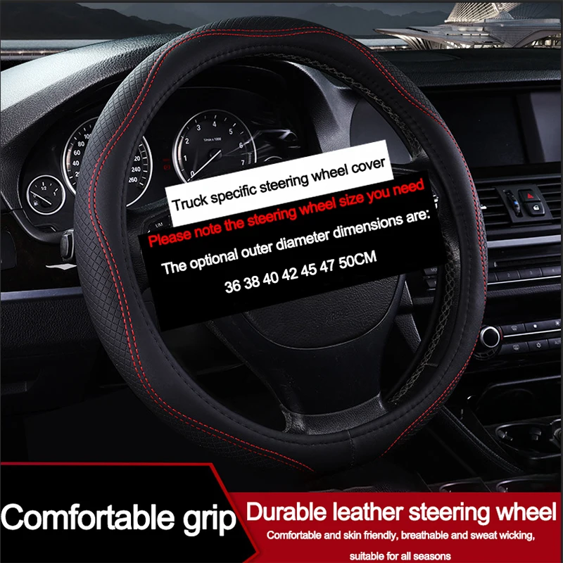 Auto Car Bus Camion Van Coprivolante Wrap Per 36 38 40 42 45 47 50 Cm Treccia Sul Volante Antiscivolo Resistente All'Usura