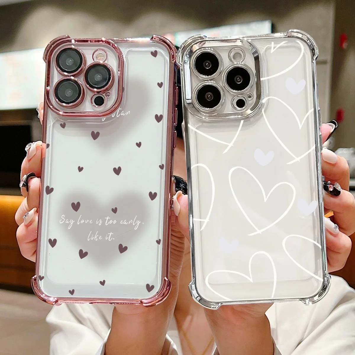 Luxury Love Heart Airbag Phone Case Cover