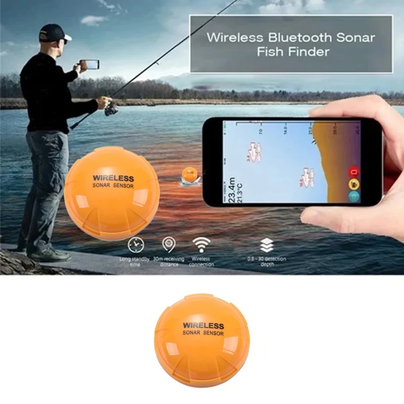 Wireless Bluetooth Smart Sonar Fish Finder 36M/118Ft Portable Outdoor Fishing Equipment For IOS Android