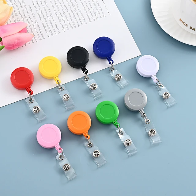 4/5pcs/set Silicone Retractable Hospital Nurse Badge Holder Reel